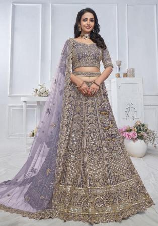 Picture of Shapely Net Plum Lehenga Choli