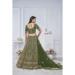 Picture of Wonderful Net Dark Olive Green Lehenga Choli