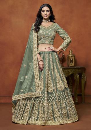 Picture of Radiant Net Dark Sea Green Lehenga Choli