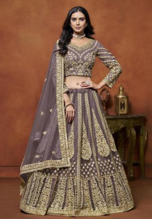 Picture of Pretty Net Plum Lehenga Choli