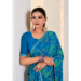 Picture of Amazing Georgette Dark Cyan Saree