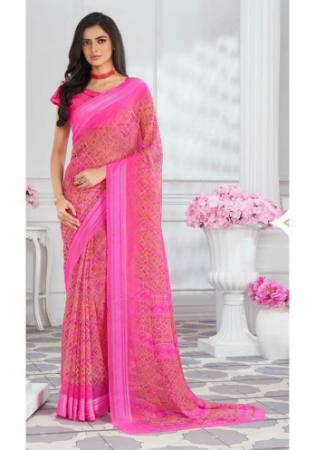 Picture of Amazing Georgette Pale Violet Red Saree