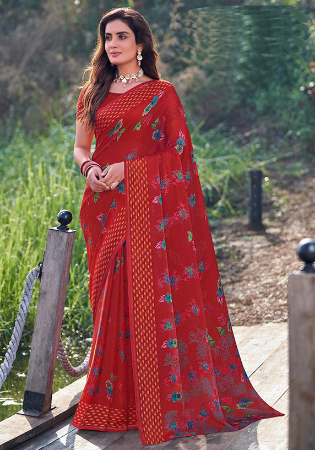 Picture of Bewitching Chiffon Maroon Saree