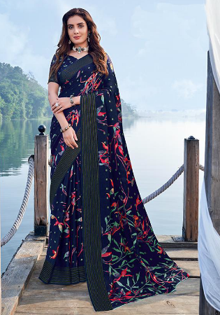 Picture of Sublime Chiffon Slate Grey Saree