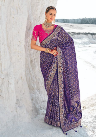 Picture of Sublime Georgette Purple Saree