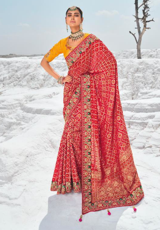 Picture of Stunning Georgette Indian Red Saree