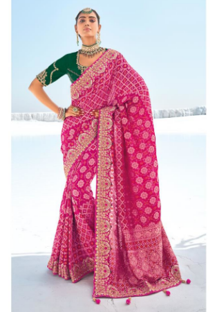 Picture of Enticing Georgette Medium Violet Red Saree