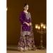 Picture of Beautiful Chiffon Purple Straight Cut Salwar Kameez