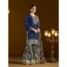 Picture of Admirable Chiffon Navy Blue Straight Cut Salwar Kameez