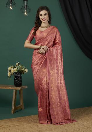 Picture of Pleasing Chiffon Indian Red Saree