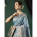 Picture of Exquisite Linen Medium Turquoise Saree