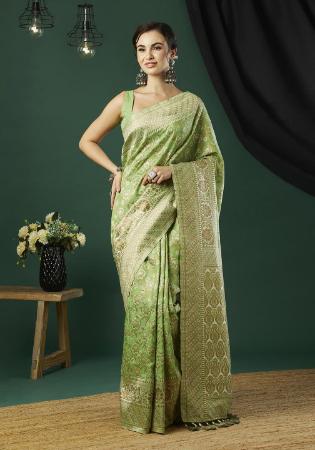 Picture of Wonderful Linen Dark Sea Green Saree