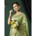 Picture of Wonderful Linen Dark Sea Green Saree