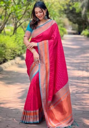 Picture of Graceful Silk Crimson Saree