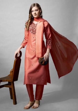 Picture of Cotton Pale Violet Red Readymade Salwar Kameez