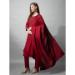 Picture of Shapely Cotton Maroon Readymade Salwar Kameez