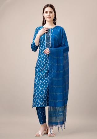 Picture of Taking Rayon Teal Readymade Salwar Kameez