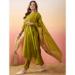 Picture of Magnificent Silk Olive Readymade Salwar Kameez