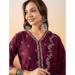 Picture of Delightful Silk Maroon Readymade Salwar Kameez