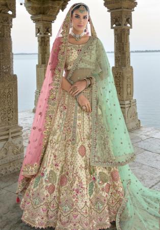 Picture of Delightful Silk Tan Lehenga Choli