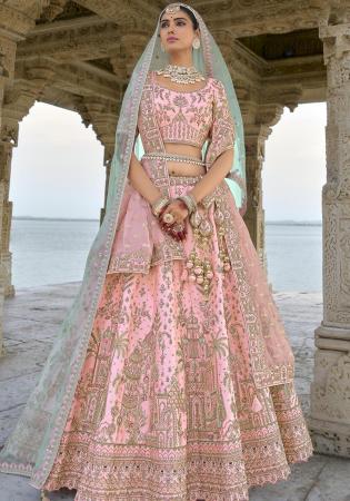 Picture of Appealing Silk Light Coral Lehenga Choli