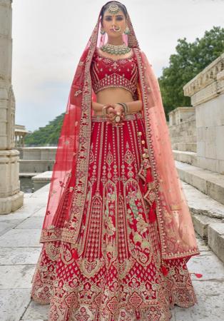 Picture of Exquisite Silk Crimson Lehenga Choli