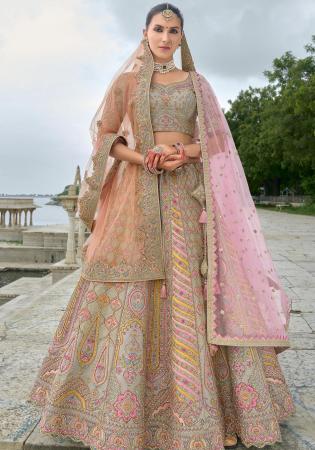 Picture of Pretty Silk Light Pink Lehenga Choli