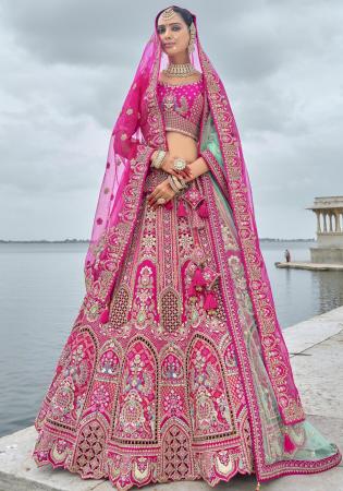 Picture of Bewitching Silk Medium Violet Red Lehenga Choli