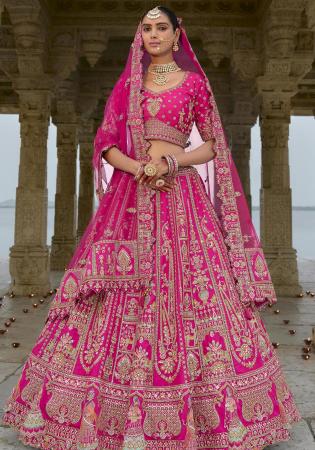 Picture of Bewitching Silk Hot Pink Lehenga Choli