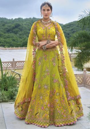 Picture of Splendid Silk Dark Golden Rod Lehenga Choli