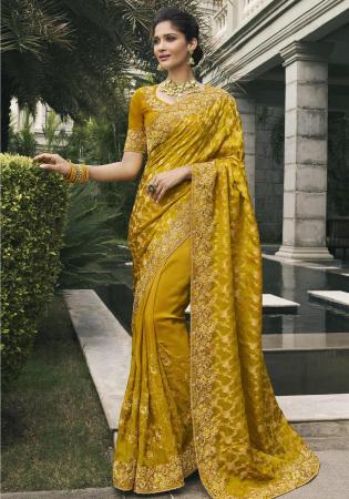 Picture of Radiant Silk Dark Golden Rod Saree