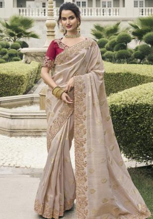 Picture of Shapely Silk Rosy Brown Saree