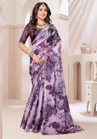 Picture of Delightful Silk & Organza Thistle Saree