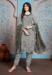 Picture of Georgette Dark Grey Straight Cut Salwar Kameez