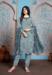 Picture of Georgette Light Slate Grey Straight Cut Salwar Kameez