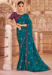 Picture of Beautiful Chiffon & Silk Teal Saree