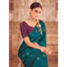 Picture of Beautiful Chiffon & Silk Teal Saree