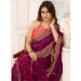 Picture of Comely Chiffon Brown Saree