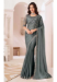 Picture of Grand Chiffon & Satin Slate Grey Saree