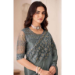 Picture of Grand Chiffon & Satin Slate Grey Saree