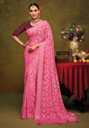 Picture of Shapely Brasso Light Coral Saree