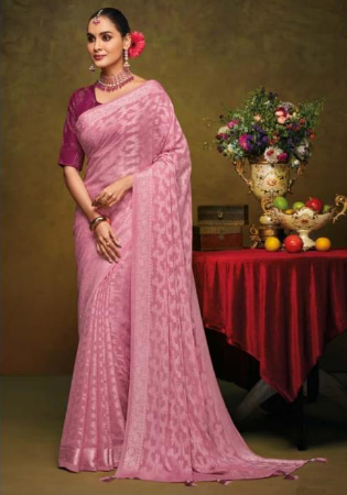 Picture of Exquisite Brasso Pale Violet Red Saree