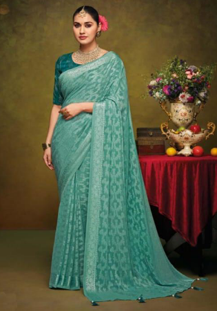 Picture of Admirable Brasso Cadet Blue Saree