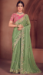 Picture of Ideal Organza Dark Olive Green Saree