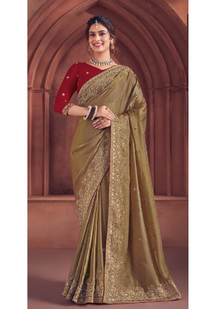 Picture of Admirable Organza Burly Wood Saree