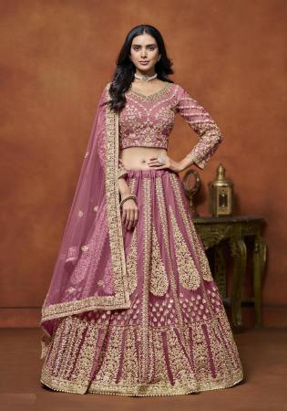 Picture of Resplendent Net Rosy Brown Lehenga Choli