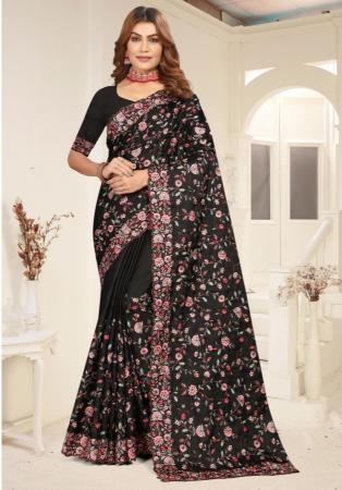 Picture of Exquisite Silk Black Saree