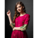 Picture of Pleasing Rayon Dark Red Readymade Gown