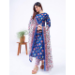 Picture of Bewitching Cotton Steel Blue Readymade Salwar Kameez