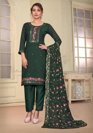 Picture of Ideal Georgette Sea Green Readymade Salwar Kameez